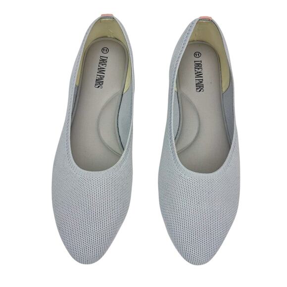 Dream Pairs Gray Knit Metallic Stretch Cushioned Lightweight Almond Toe Flats 11 - Picture 5 of 14